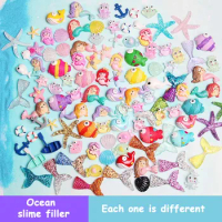 New 10/20/30pcs Ocean Series Charms additives for slimes Filler DIY Ornament Phone Decora Mermaid Lizun Clay Slime Supplies Toys