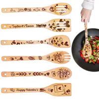 Wooden Spoons &amp; Spatulas Set Unique Cooking Spoons Wooden Set Nonstick Kitchen Cooking Utensils Set Cooking Tools For Serving