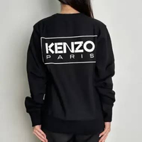Sweater KENZO PARIS SQUARE POCKET BACK OUTLINE WHITE BLACK SWEATSHIRT 100% ORIGINAL Size XL
