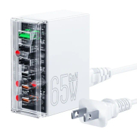 【hoco浩酷】PD65W 工業風六口桌上型充電器(3USB-C+3USB-A)