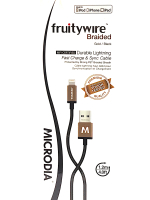 fruitywire™ Lightning to USB-A 快速充電和同步電線 MFI 認證的 編織耐用 金色/黑色  黑色/金色