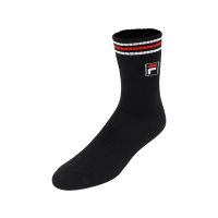 Fila 襪子 Crew 黑 紅 條紋 中筒襪 長襪 休閒 穿搭 男女款 台灣製 斐樂 SCU7003BK