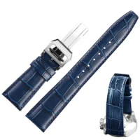 20mm 22mm Watch Band for IWC Portofino Mark Replacement Leather Strap Watch Black Coffee Blue Watch Belt Men's Bracelet