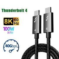 PD100W USB4 Cable 40Gbps Thunderbolt4 Type C Fast Charging Cable USB 3.1/3.0/2.0 C to C Data Transfer Cable For Switch Hard Disk