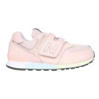 NEWBALANCE 女中童復古慢跑鞋-WIDE-574系列 麂皮 NB PV574MSE 粉紅白