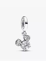 Pandora Disney Mickey silhouette sterling silver dangle with clear cubic zirconia