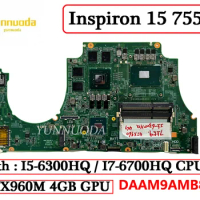 Original For Dell Inspiron 15 7559 Laptop Motherboard With I5 I7 CPU GTX960M 4GB GPU DAAM9AMB8D0 100% Tested Free Shipping