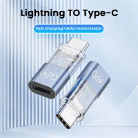 Lightning Female To USB C Male Cable Converter Carplay Type-C Phone Charger Adapter for iPhone 15 Pro MAX Huawei P30 Earphones
