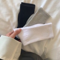 Tất Cotton Trẻ Em Phong Cách Hàn Quốc Tất Ống Dài Ống Giữa Tất Hợp Thời Trang Nữ Ins Tất Màu Trơn Tấ