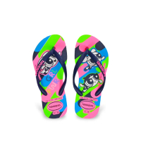 【havaianas 哈瓦仕】Kids Slim Powerpuff Girls 白底繽紛 人字拖 夾腳拖(卡通系列 飛天小女警 童鞋 拖鞋)