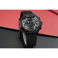 Evans Jayden Jam Tangan Pria 9464 Rubber Silicon Kaca Sapphire Chronograph Water Resistant 3ATM Watc