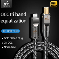 HiFi Lightning to Type B USB Cable for Amplifier DAC Hi-end 7N OCC USB A-B A-C B-C C-C Lightning-C Jack Connector Audio Cable