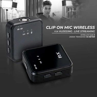 Wireless Clip On For Mic Vlogging Live Streaming Youtuber Portable