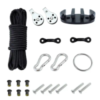 Kayak Anchor Trolley Kit Rope Pulleys Pad Eyes Rivets Marine Accessories For Kayak Canoe Anchor System