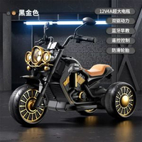 全城熱賣 - 德國暢銷兒童電動摩托車玩具寶寶一二三週歲半小女孩男童六一生日禮物升級款）黑金色+雙驅動+升級版大電瓶+藍牙早教+防滑輪+頭盔