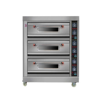 Commercial Gas Oven Baking Machine 3 Layer 6 Trays Electric Pizza Chicken Bakery 380V