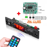 Car Audio FM Radio Module Bluetooth 5.0 Wireless 12V MP3 Player WMA Decoder Board 3.5mm AUX Module Car Kit Support USB TF