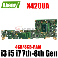 X420UA Mainboard For ASUS VivoBook F420UA A420UA F420U X420U Laptop Motherboard With I3 I5 I7 CPU 4GB 8GB RAM Fully Tested