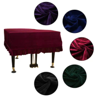 1x Velvet Piano Dust Cover Grand Piano Full Cover Furniture Anti-Scratch Protective Cover Washable Instrument Accessories