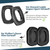 Replacement Silicone Gel Ear Pads Cover Compatible with Walkers Razor/Howard Leight Honeywell Impact Earmuffs 1 pair