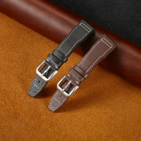 Brown Full-grain Leather Watchbands For IWC 20mm 21mm Genuine Leather Watch Strap Luxury Business