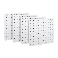 4PCS Wall Hanging Pegboard Wall Organizer White Pegboard For Kitchen, Living Room