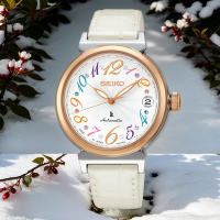 SEIKO LUKIA 限量款 美好旅程晶鑽機械錶 母親節禮物-銀x白/33mm (SRP868J1/4R35-00J0W)_SK045