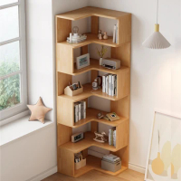 Storage Organizer Display Cabinet Bookcase Corner Wooden Desktop Kids Room Shelves Books Bedside Estanteria Modular Furniture