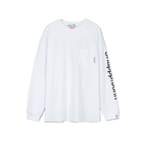 FILTER017® SNAPPP AND JOHN Logo Collection Long Sleeves Pocket Tee 白 標誌集合圖像口袋長T H6210