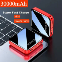 New 30000mAh Mini Power Bank Super Fast Charger Portable External Battery Pack Digital Display Powerbank For iPhone Samsung