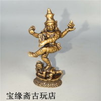 古玩銅器純銅尼泊爾密宗佛教袖珍佛像擺件仿古居家供奉老貨老物件