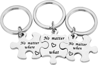 3 Sets Long Distance Relationship Gift Friendship Gifts Friend Keychain Sister Friend Puzzle Keychai