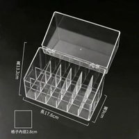 口紅收納盒防塵桌面裝化妝品指甲油帶蓋透明亞克力唇釉口紅置物架 帶蓋18格 儲物盒 整理盒 置物盒 收納架 儲物架 展示架 檯面架