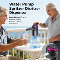 USB Chargeable Automatic Water Bottle Pump Dispenser - Electric Spritzer with 360° Rotation - 12V 2.