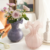 新款ins風 琉璃石榴花瓶 復古花瓶 小花瓶 拜拜花瓶 玻璃透明花瓶 氛圍感  玻璃花瓶  輕奢 高級感 擺件