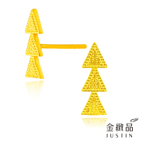【金緻品】黃金耳環 埃及之塔 0.44錢(5G工藝 純金耳環 金字塔 古典 復古 三角形耳環 幾何造型 車花)