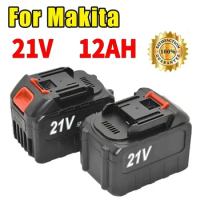21V 12AH 9AH High-power Rechargeable Lithium-Ion Battery for Makita 18V 20V Cordless Dirll/Brushless Wrench/Screwdriver EU Plug