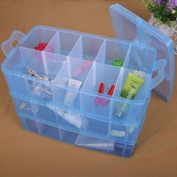 塑膠分格盒三層30格 透明塑膠收納盒 分類盒 整理盒 透明分格盒 玩具收納盒【DD190】123便利屋