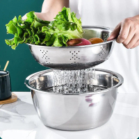 3in1 Multifunctional Thickened Stainless Steel Basin Size Grater 4 Available Slicer D7Z5