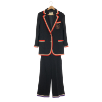 【二手名牌BRAND OFF】GUCCI 古馳【激安價】 黑色 人造絲 套裝 577028 #36（夾克 + Sabrina 褲子）