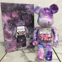 Bearbrick 400% Summer Autumn 2023 New Macau Limited 28cm High Color Box ABS Plastic Bear Joint Ring Valentine's Day Gift Doll