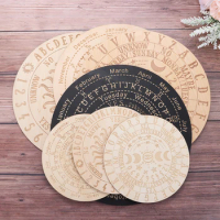Stars Sun Moon Black White Wooden Pendulum Board for Carven Divination Message Board Slice Wood Base Altar Decoration Wall Sign