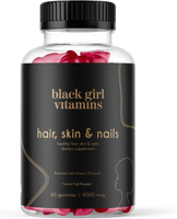 Black Girl Vitamins - Hair Skin and Nails Gummies with Biotin (6000 mcg) Zinc Gelatin Free Vitamin A
