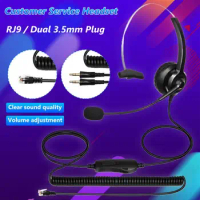 3.5mm RJ9 MIC Headphone Headset Call Center Operator Long Cable Call Telephone Headset With Microphone Earphones Acces
