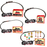 Toy Train Set Rechargeable Battery DIY Train Track Set Retro Train Set With Light Educational Toys For Boys Girls Toddler