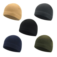 Men Women Unisex Winter Solid Color Soft Warm Watch Cap Polar Fleece Thickened Military Army Beanie Hat Windproof Outdoor Tough