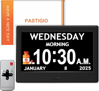 2025 NEW Digital Clocks 7 Dementia Clock with Date and Time for Elderly Auto-Dimming 12 Reminders & 