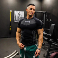 Áo thun nam YOUNGLA phong cách Mỹ ôm sát, áo thể thao jogger tập gym tay ngắn cho nam [COD]