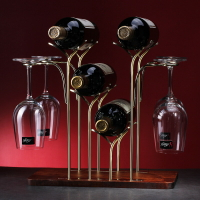 歐式紅酒架擺件紅酒瓶擺件酒架展示架家用杯架創意紅酒櫃展示架