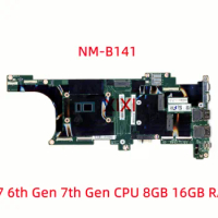 NM-B141 For Lenovo Thinkpad X1 Carbon 5th Gen laptop Mainboard With I5 I7 6th Gen 7th Gen CPU 8GB 16GB RAM 100% Tested